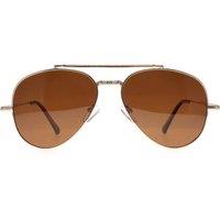 montana Men Aviator Shiny Gold Brown Polarized MP185