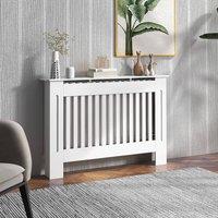 HOMCOM Radiator Cover Painted Slatted MDF Cabinet Lined Grill S/M/L in White