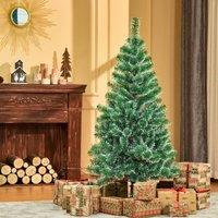HOMCOM 5FT Artificial Christmas Tree Metal Stand Home Decoration Gift in Green