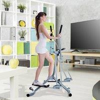HOMCOM Cross Trainer Air Walker Glider Home Gym Fitness Workout Machine w/ LCD Display in Silver