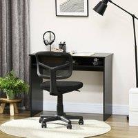HOMCOM Writing Desk Laptop Table Workstation with Shelf Home Office in Black