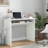 HOMCOM Writing Desk Laptop Table Workstation with Shelf Home Office in White