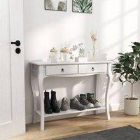 HOMCOM Console Table Dressing Desk Stunning Kitchen Hall 2 Drawers in White