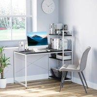 HOMCOM Computer Desk PC Workstation Laptop Table w/4-tier Open Bookshelf Home Office in Black
