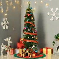 HOMCOM 5FT Christmas Tree Easy Assembly Artificial Pine Tree Tall Holiday in Green