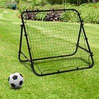 HOMCOM Rebounder Net Practise Football Kickback Target Goal Teens Adults Training in Black