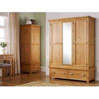 Birlea Woburn 3 Door 2 Drawer Wardrobe Oak in Brown
