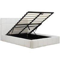 Double Ottoman Bed Frame White Boucle Birlea Chloen Fabric 4FT6 135cm