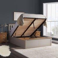 Birlea Pearl Grey Wood Small Double Ottoman Bed and Mattress Bundle Phoenix Nebula 120cm 4ft in Mid Grey