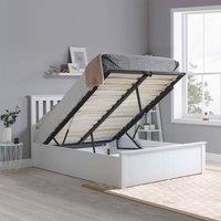 Birlea White Wood Small Double Ottoman Bed and Mattress Bundle Phoenix Nebula 120cm 4ft