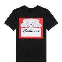 Budweiser Men Short Sleeved T-Shirt in Black | Size: Medium