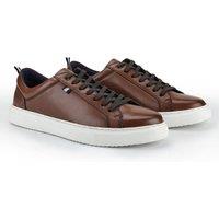 Silver Street London Men Holden Casual Lace Up Leather Mens Trainers in Brown | Size: 8