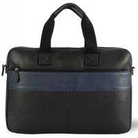 Silver Street London Men Walter Leather Laptop Bag in Black
