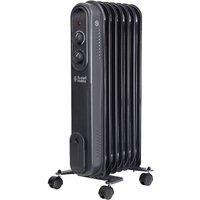 Russell Hobbs 1500W Electric Heater 7 fin Oil Filled Radiator RHOFR7004 in Dark Grey