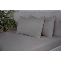 Smart Living Brushed Cotton Bed Linen Luxury Fitted Bedsheet or Pillowcase Non Iron in Silver | Size: Standard Pillow Case