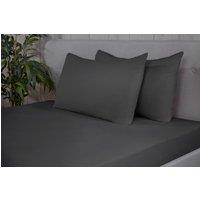 Smart Living Brushed Cotton Bed Linen Luxury Fitted Bedsheet or Pillowcase Non Iron in Charcoal | Size: Standard Pillow Case