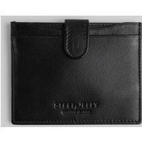 Steel & Jelly Men Leather Card Holder With Popper Fastening in Black