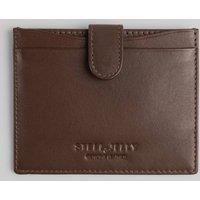 Steel & Jelly Men Leather Card Holder With Popper Fastening in Brown