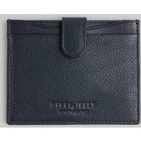 Steel & Jelly Men Leather Card Holder With Popper Fastening in Navy