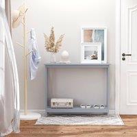 HOMCOM Grey Console Table with Shelf, Display Shelf Stand Furniture