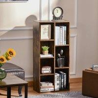 HOMCOM Bookcase Modern Bookshelf Display Cabinet Cube Storage Home Office in Brown