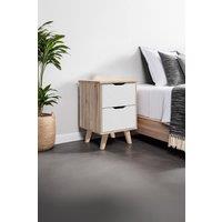 FWStyle White & Oak Bedside Table Nightstand