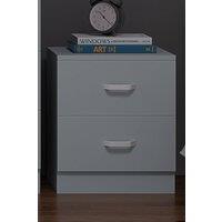 FWStyle Bedside Table 2 Drawer Matt Grey