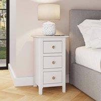 FWStyle Palma 3 Drawer White Bedside Chest Table Nightstand