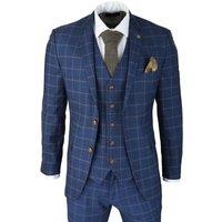 Paul Andrew Men Hamleys 3 Piece Blue Check Suit | Size: 40R