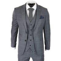 Paul Andrew Men Hobbs Grey Check 3 Piece Suit | Size: 36R