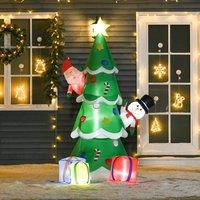 HOMCOM 7ft Christmas Inflatable Tree LED Lighted for Indoor Outdoor in Green