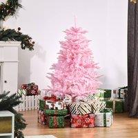 HOMCOM 4FT Artificial Christmas Tree Xmas Holiday Tree Decoration Home Party in Pink