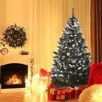 HOMCOM 5FT Artificial Snow Dipped Christmas Tree Xmas Decoration in Green