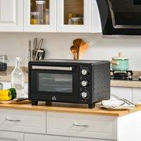 HOMCOM Mini Oven 21L Countertop Electric Toaster Oven w/ Adjustable Temp Timer in Black
