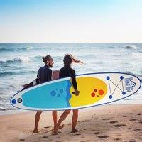 HOMCOM 10ft Inflatable Surf Boards with Paddle, Fix Bag, Air Pump, Fin, Backpack -Blue