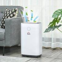 HOMCOM 4L Portable Quiet Dehumidifier Home Laundry, Electric Air De-Humidifier in White