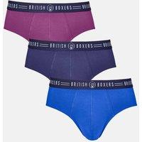 British Boxers Men Pack of Three "Bourbon Blues" Briefs | Size: 2X-large