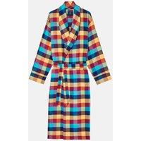 British Boxers Men Edinburgh Check Brushed Cotton Dressing Gown | Size: Medium