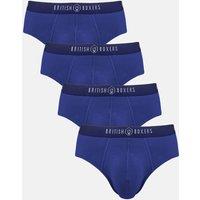 British Boxers Men Pack of Four "Navy" Bamboo Briefs in Dark Navy | Size: Small