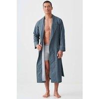 British Boxers Men Geometric Moorland Crisp Cotton Dressing Gown in Dark Green | Size: Medium