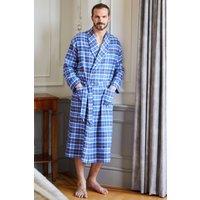 British Boxers Men Celt Navy Tartan Brushed Cotton Dressing Gown | Size: large