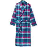 British Boxers Men Montrose Check Brushed Cotton Dressing Gown in Dark Pink | Size: large