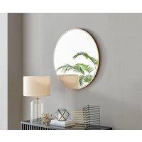 FurnitureboxUK Emma 80cm Medium Art Deco Metal Frame Round Hallway Bedroom Dining And Living Room Wall Mirror in Gold