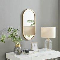 FurnitureboxUK Jupiter 80cm x 40cm Art Deco Gold Metal Frame Oval Hallway Bedroom Dining And Living Room Wall Mirror