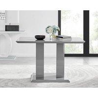 FurnitureboxUK Imperia 120cm 4-Seater Modern High Gloss Pillared Dining Table in Grey
