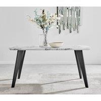 FurnitureboxUK Andria White Marble Effect Rectangular 6-Seater Dining Table in Black