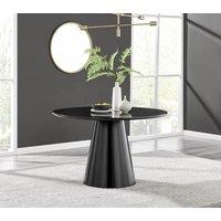 FurnitureboxUK Palma 120cm 6-Seater Round Pedestal Dining Table In Multiple Finishes in Black