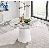 FurnitureboxUK Palma 120cm 6-Seater Round Pedestal Dining Table In Multiple Finishes in Off White