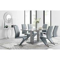 FurnitureboxUK Imperia 6 Grey Dining Table and 6 Willow Chairs