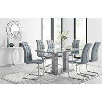 FurnitureboxUK Imperia 6 Grey Dining Table and 6 Murano Chairs